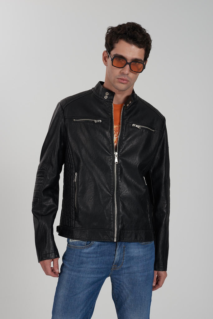 YES ZEE GIUBBINO UOMO IN PU TIPO BIKER