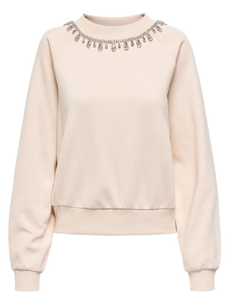 ONLY ONLJETT L/S O-NECK EMB. BOX SWT