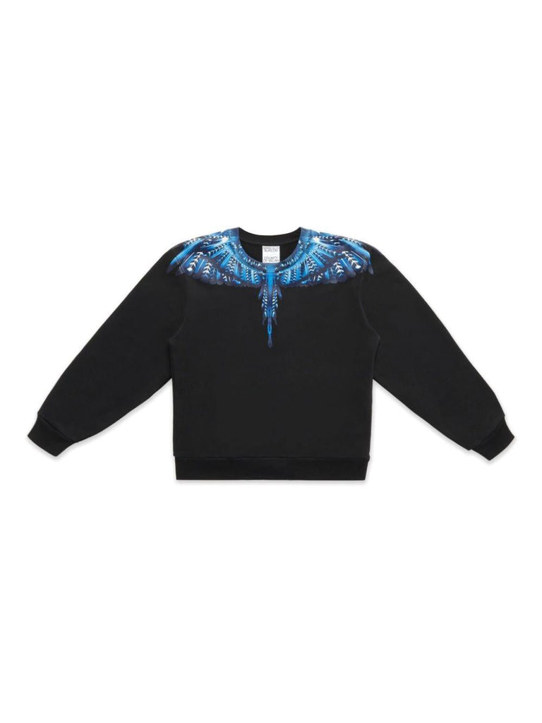 MARCELO BURLON COUNTY OF MILAN GRIZZLY WINGS REGULAR CREW BLACK BLUE