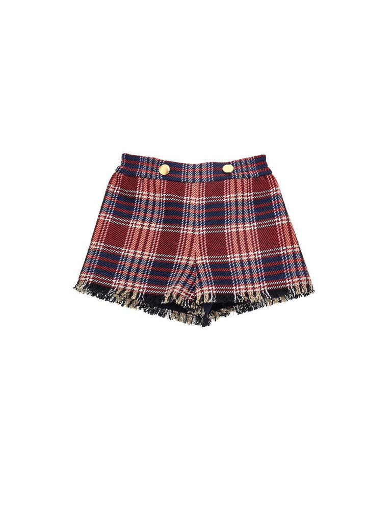 MONNALISA SHORTS TARTAN CHECK SCOZZ