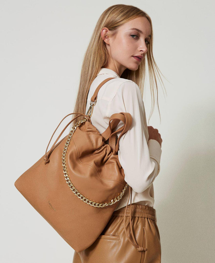 TWINSET TOTE MEDIA IN PELLE