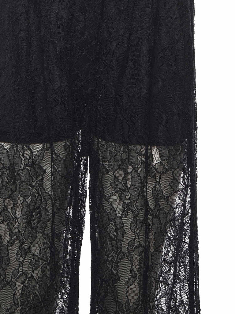 PINKO CLUEDO PANTALONE SATIN E PIZZO