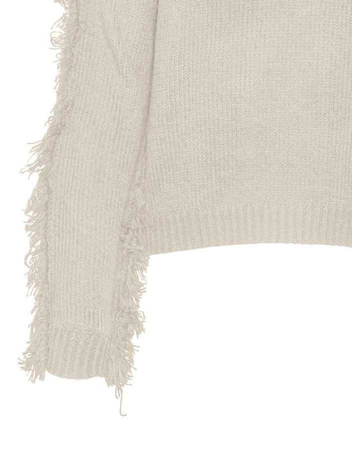 VERO MODA VMGIANNA LS O-NECK SHORT FRINGE PULLOVER