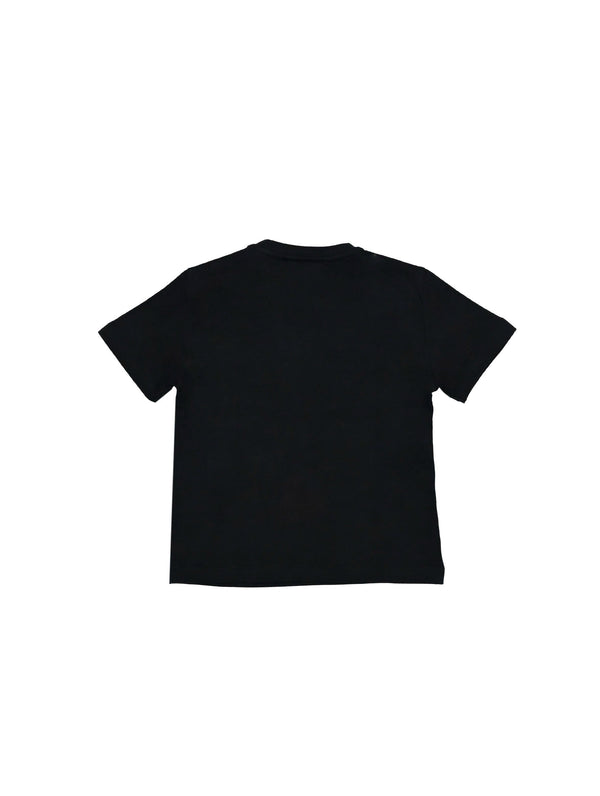 ELISABETTA FRANCHI La Mia Bambina T-SHIRT CON LOGO PAILLETTES NERO