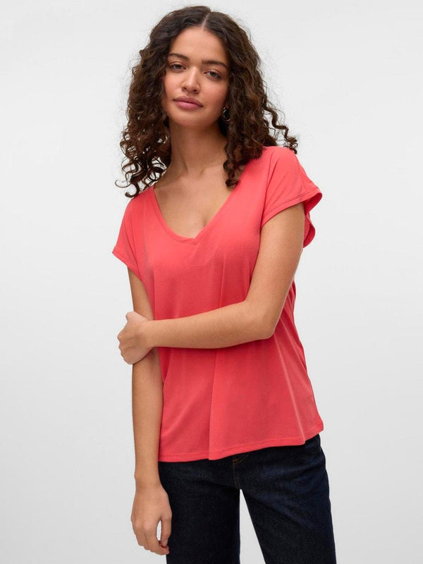 VERO MODA VMFILLI SS V-NECK TEE GA NOOS