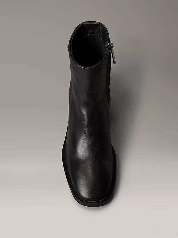 CALVIN KLEIN BLOCK HEEL ZIP BOOT