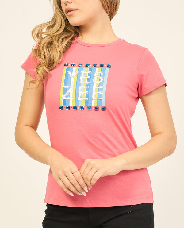 YES ZEE T-SHIRT DONNA GIROCOLLO M/C