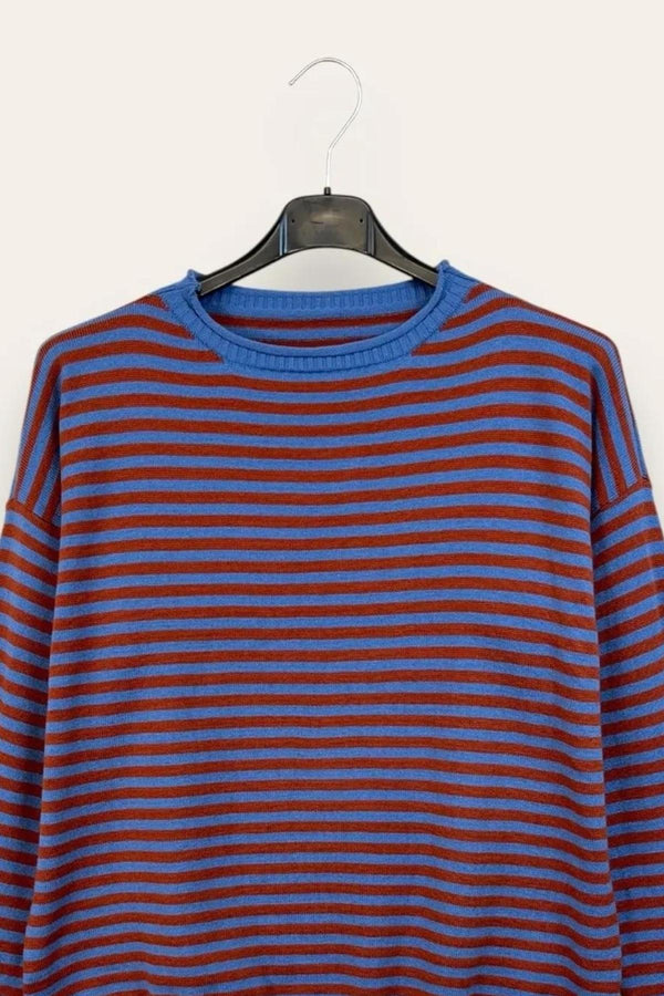 LOVEme Maglia girocollo a righe bicolore