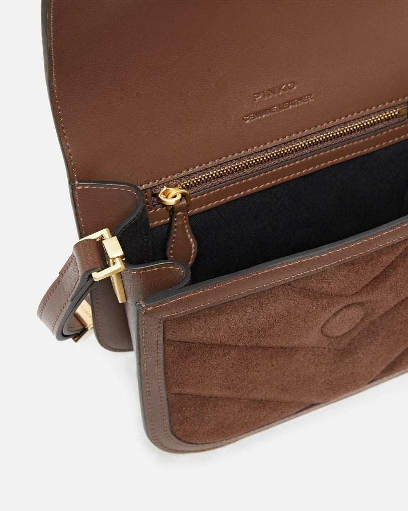 PINKO LOVE BOX BAG FL MINI SUEDE + V