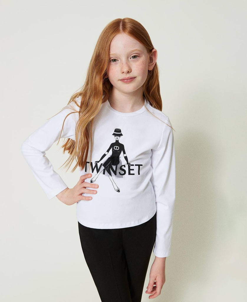 TWINSET T-SHIRT M/L STAMPA PRETTY DOLL