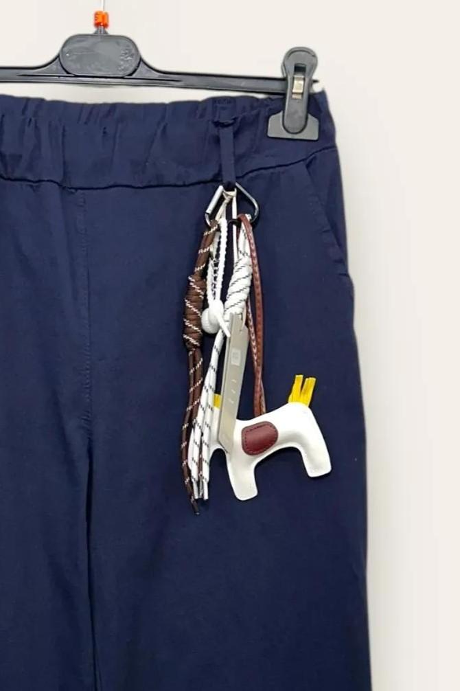 LOVEme Pantalone a palazzo con portachiavi