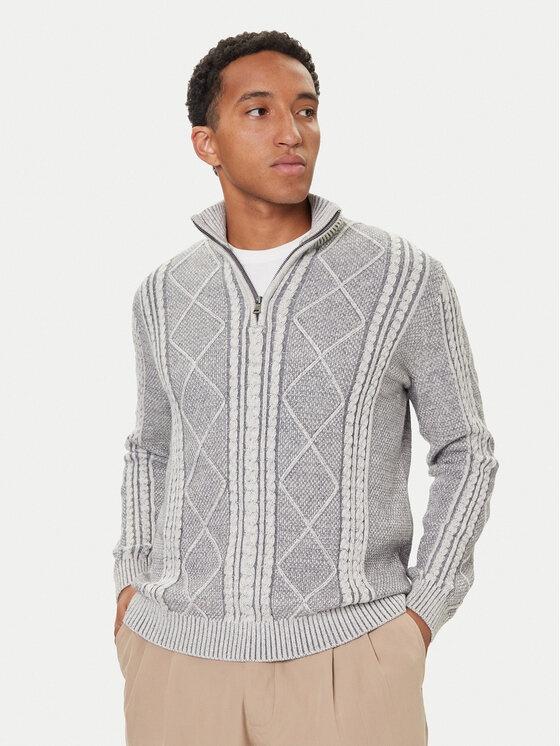 GUESS LS 1/2 ZIP MN NOEL CABLE SWTR