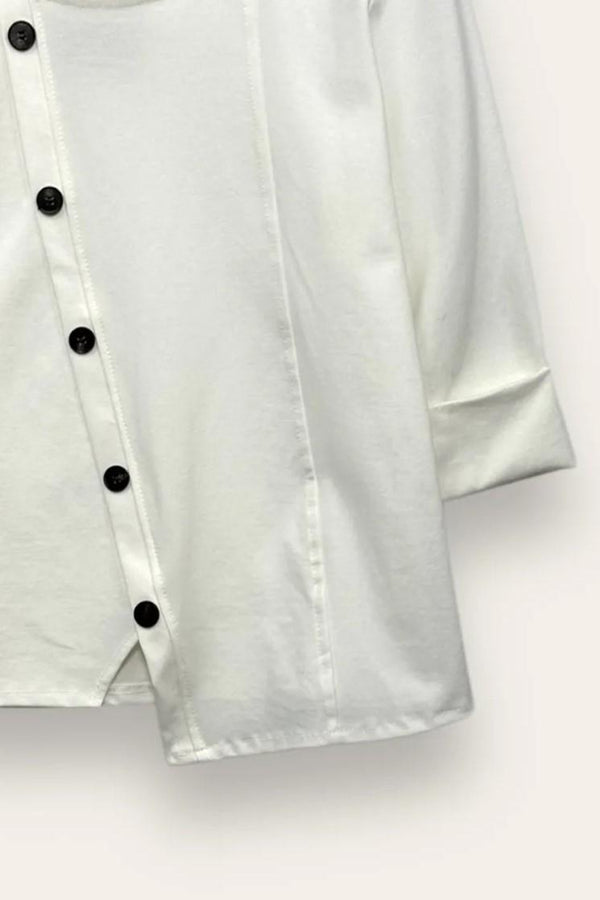 LOVEme Blusa punto milano con bottoni decorativi trasversali