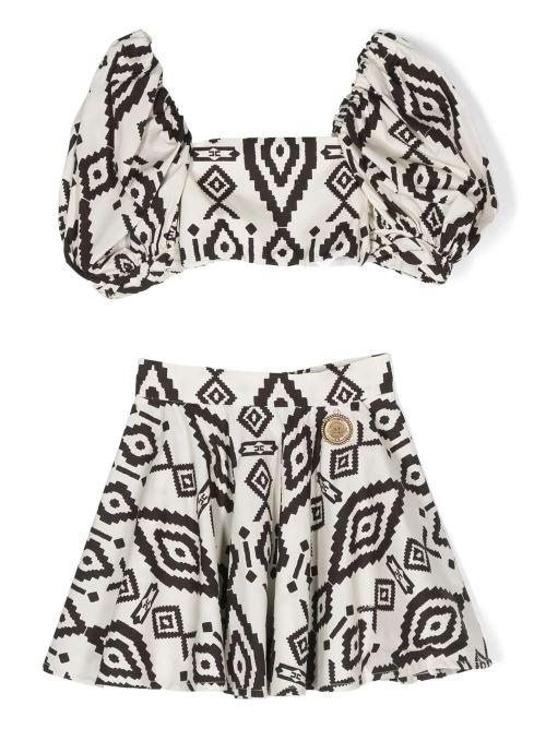 ELISABETTA FRANCHI La Mia Bambina TOP+GONNA STAMPA ETNICA E MEDA