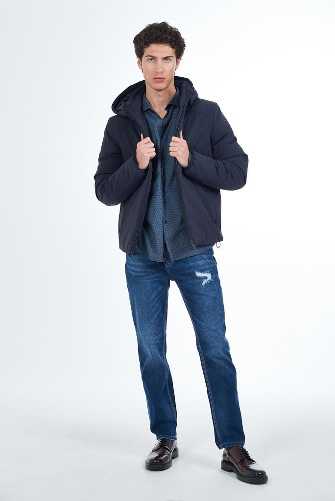 YES ZEE GIUBBINO UOMO CON CAPPUCCIO, INTERNO TRAPUNTATO