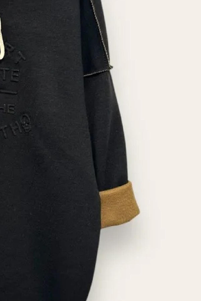 LOVEme Felpa over in maglia scritta in rilievo e cappuccio