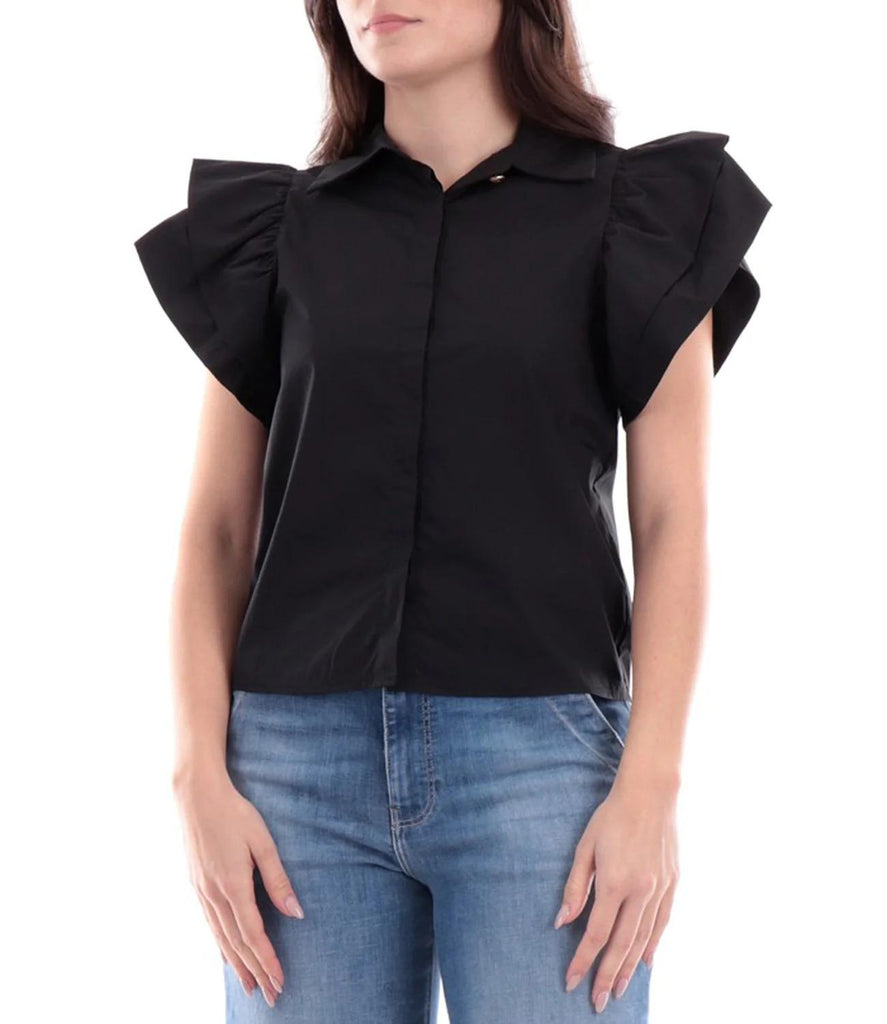 YES ZEE CAMICIA DONNA MANICHE A FARFALLA