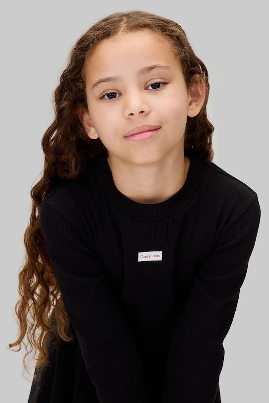 CALVIN KLEIN JEANS RIB LS DRESS