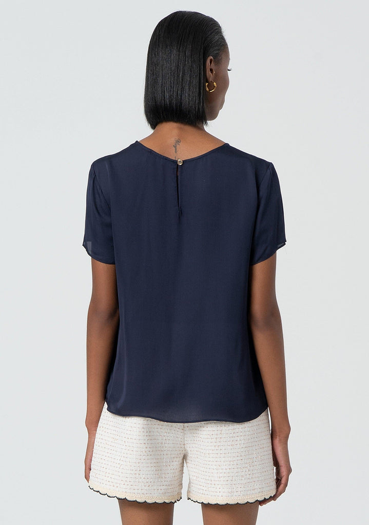 FRACOMINA CLASSIC HALF SLEEVES BLOUSE SAND