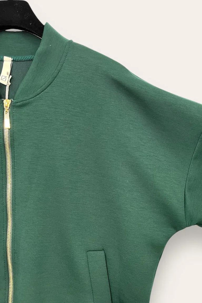 LOVEme Felpa bomber in scuba, zip e tasche