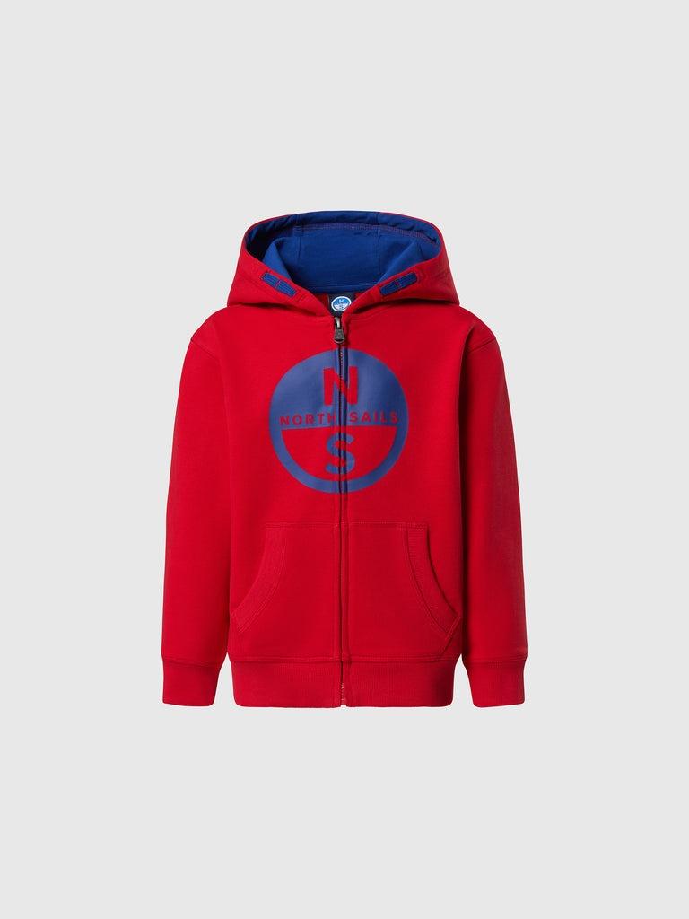 NORTH SAILS HOODED FULL ZIP SWEATHIRT W/GRAPHIC