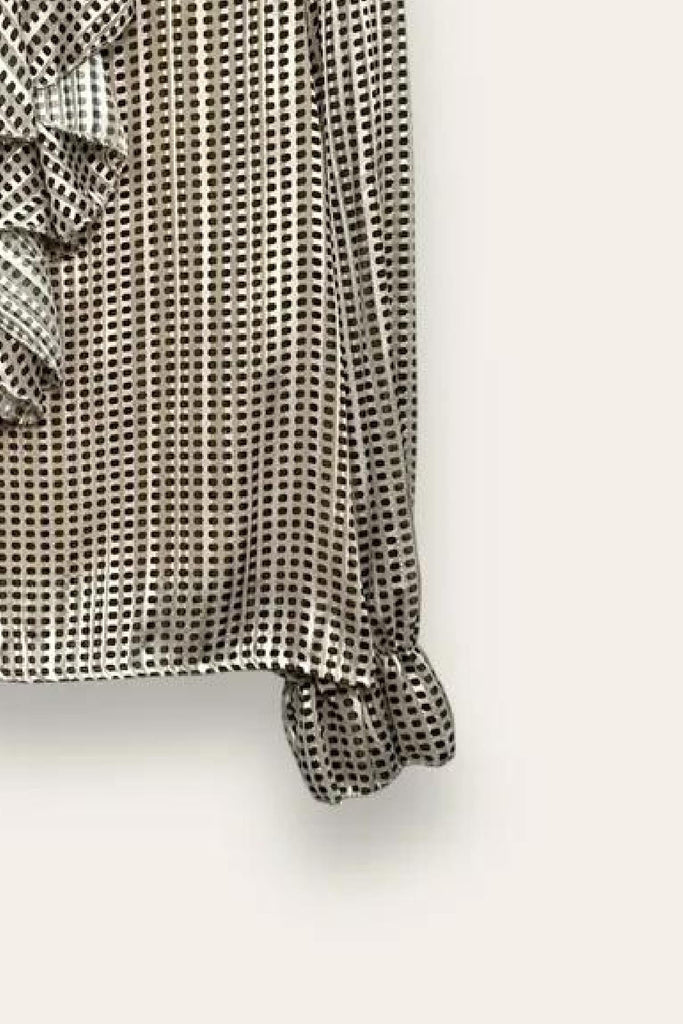 LOVEme Blusa in georgette con lurex e volant