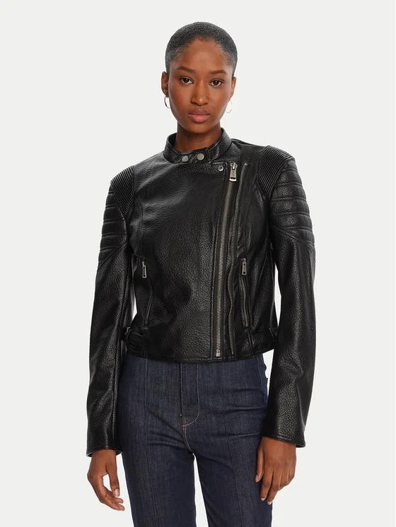 GUESS JEANNINE PU STITCHED JACKET