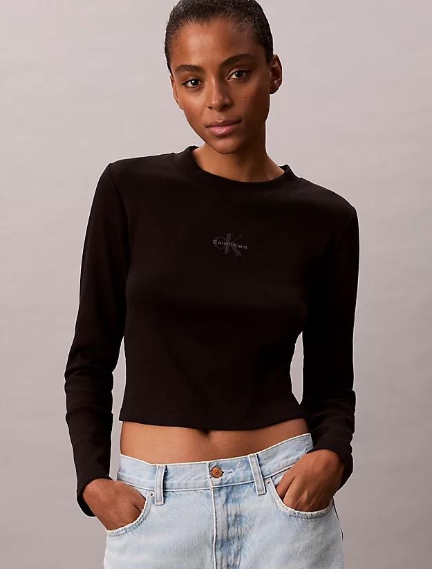 CALVIN KLEIN JEANS LS MONOLOGO BABY TEE