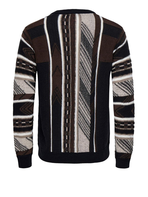 ONLY&SONS ONSRISE REG LS PATTERN CREW KNIT