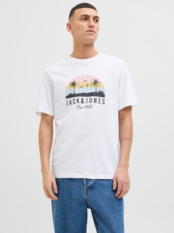 JACK AND JONES JJPALM TEE SS CREW NECK LN
