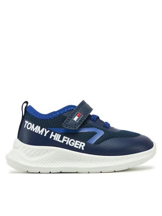 TOMMY HILFIGER STRIPE SNEAKER BASSA LACCI/VELCRO