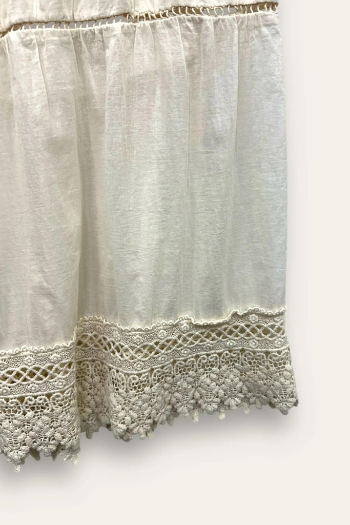 LOVEme Gonna a balze in mussola di cotone con pizzo al fondo