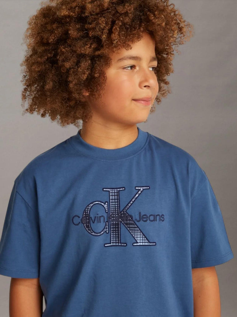 CALVIN KLEIN JEANS EMBOSSED CHECK MONO SS T-SHIRT