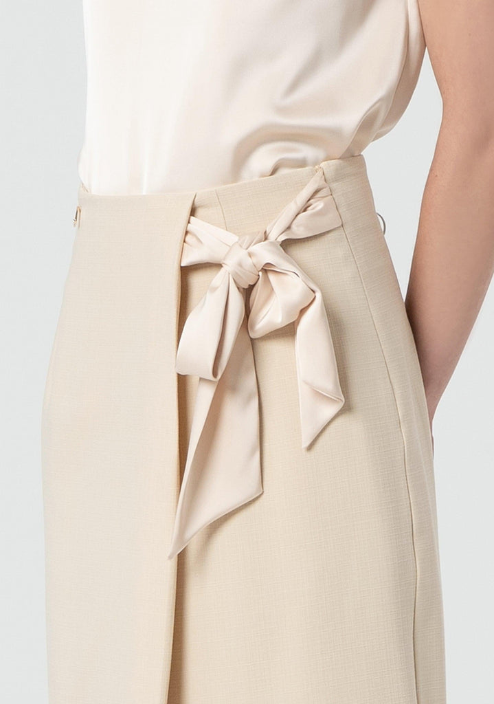FRACOMINA MIDI SKIRT WITH FAKE BOW CLOSURE SA
