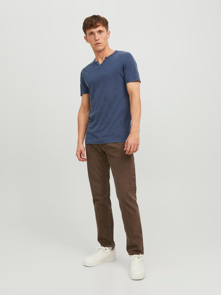 JACK AND JONES JJESPLIT NECK TEE SS NOOS