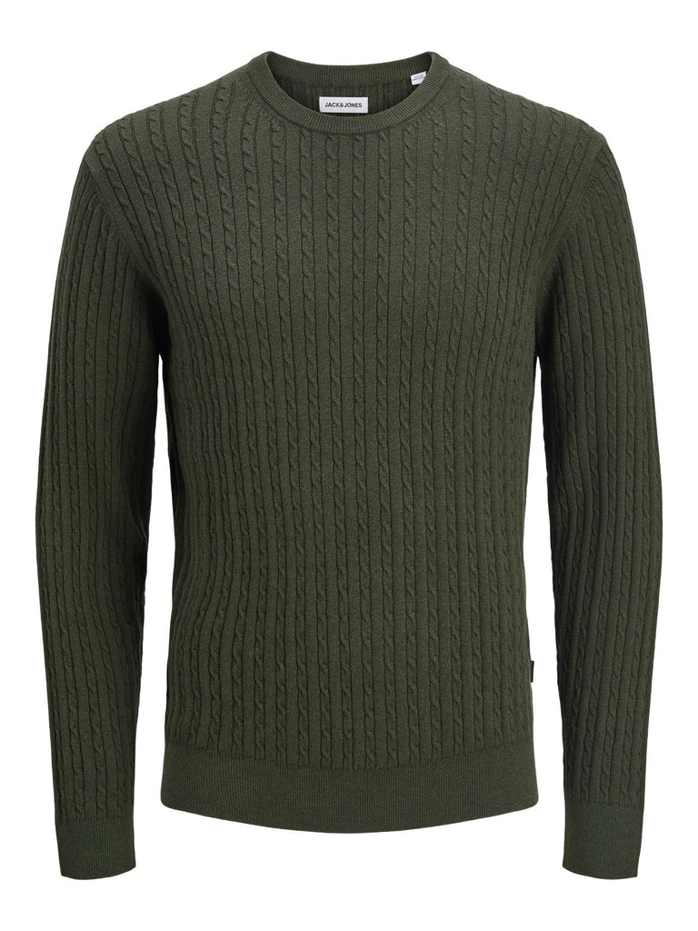 JACK AND JONES JJEEMIL KNIT CABLE CREW NECK NOOS