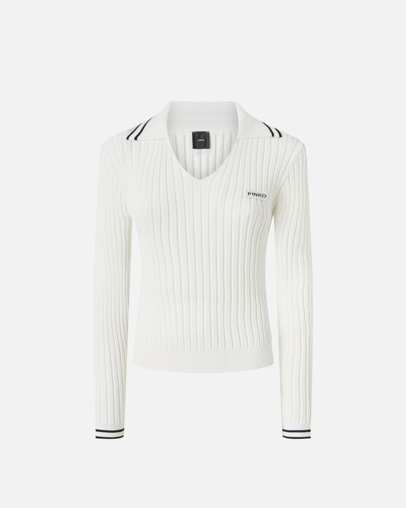 PINKO LINOSA POLO RIBBED VISCOSA STR