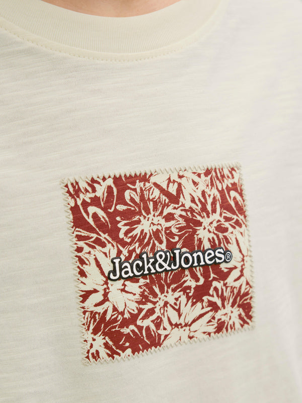 JACK JONES KIDS JORSPLIT AOP BRANDING TEE SS CREW JNR