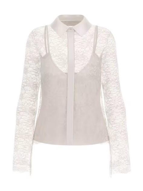 GUESS LS ANTOINETTE LACE SHIRT