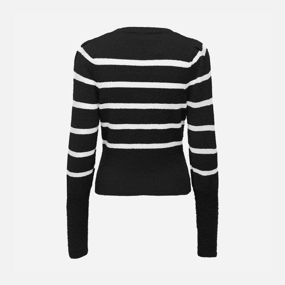 ONLY ONLPIUMO LS PUFF STRIPE O-NECK CC KNT