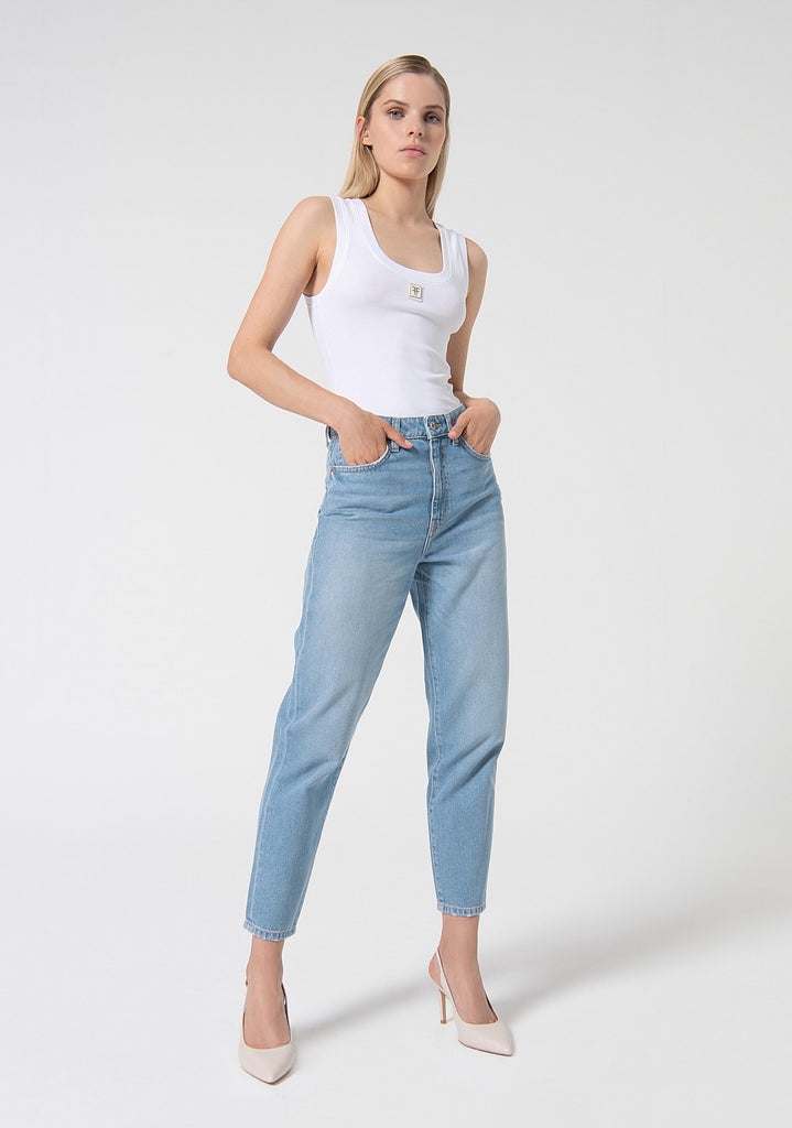 FRACOMINA VERA1-MOM FIT PANT BLEACHED