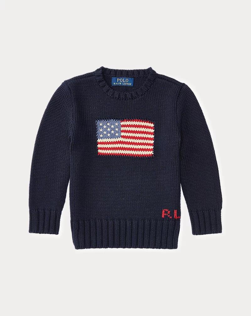 RALPH LAUREN FLAG CN SWTR-TOPS-SWEATER