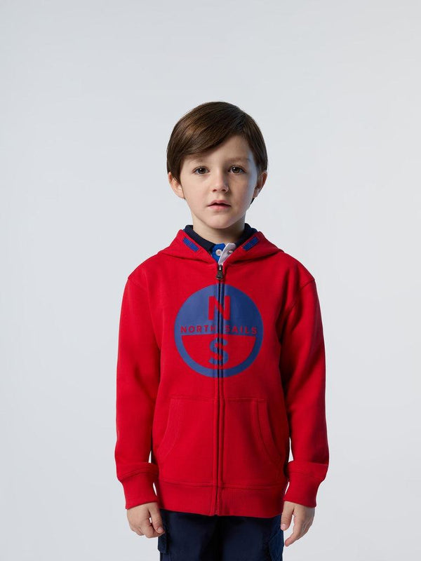 NORTH SAILS HOODED FULL ZIP SWEATHIRT W/GRAPHIC