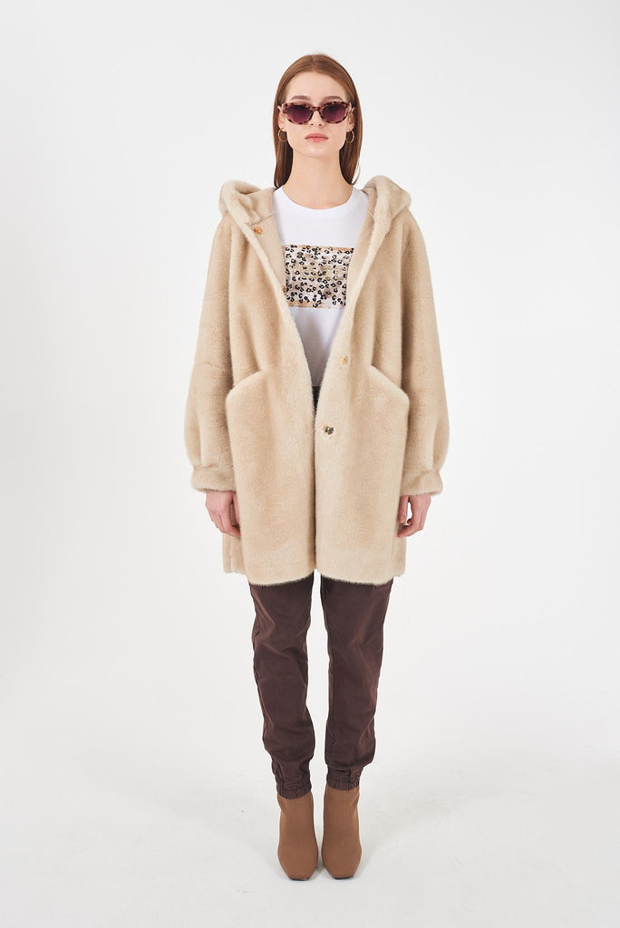 YES ZEE CAPPOTTO DONNA CON CAPPUCCIO