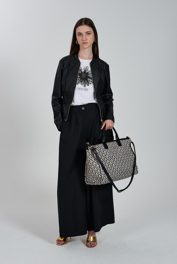 YES ZEE T-SHIRT DONNA MANICA A KIMONO CON RISVOLTINO