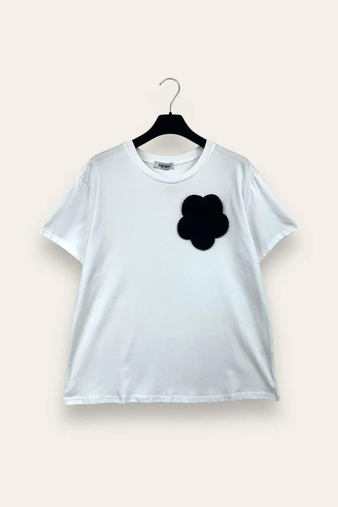 LOVEme T-shirt con fiore ricamato