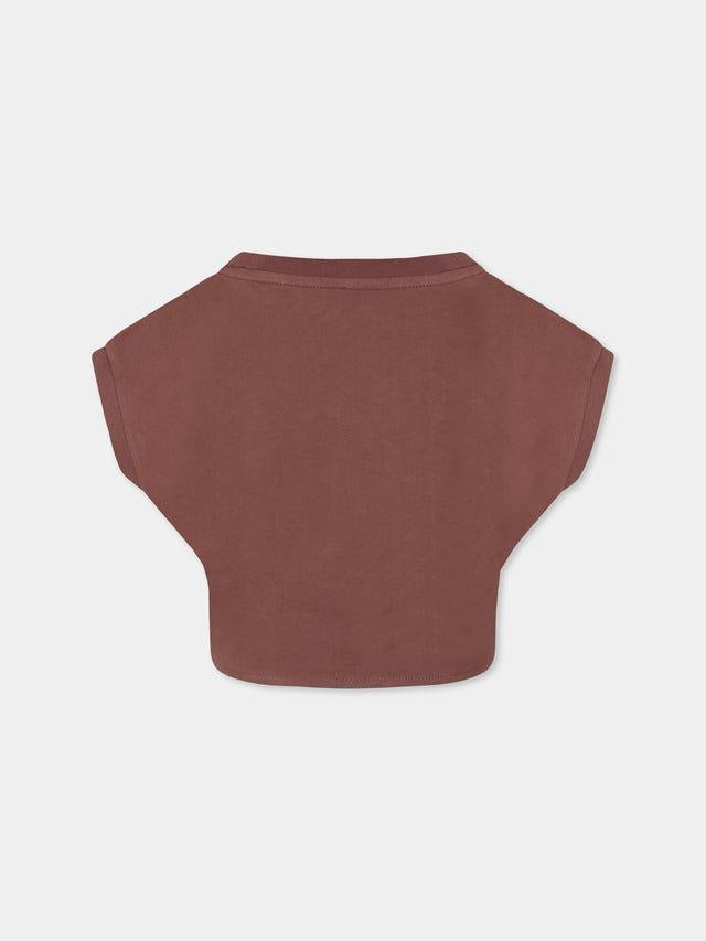 PINKO T-SHIRT CROPPED CON NODO + APPL. BORCHIE
