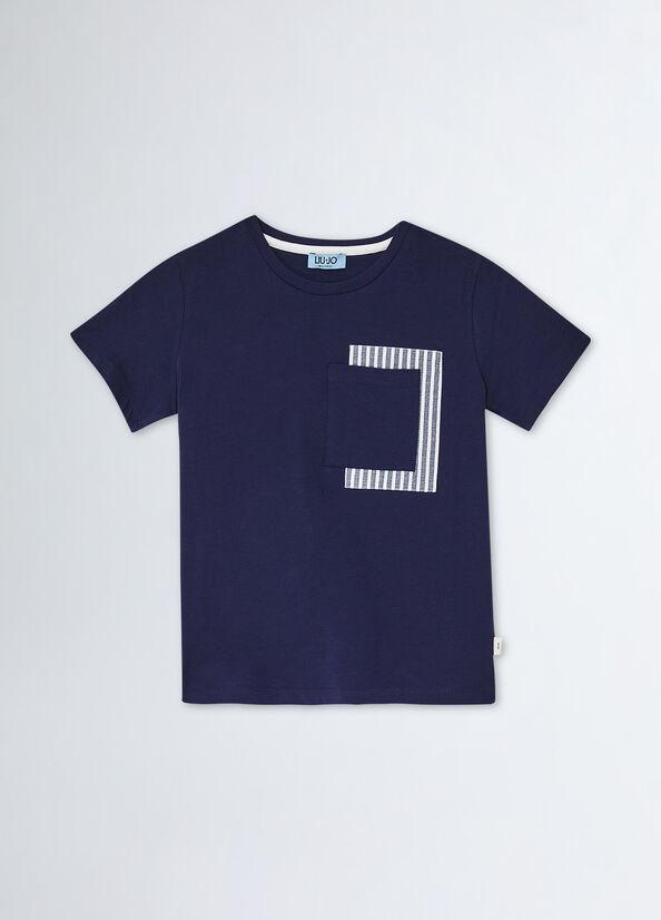 LIU JO T-SHIRT M/C REGULAR C/TASCHINO