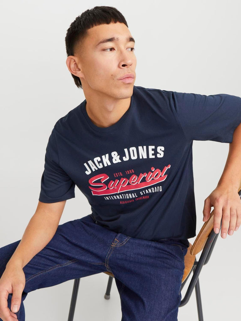JACK AND JONES JJELOGO TEE SS O-NECK 2 COL SS25 SN