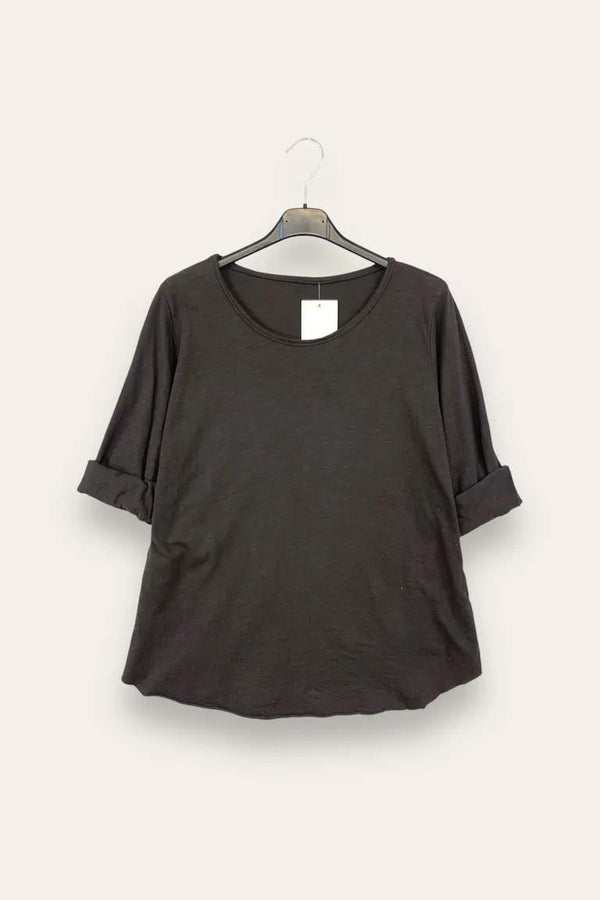 LOVEme Maglietta basica girocollo in cotone, manica lunga